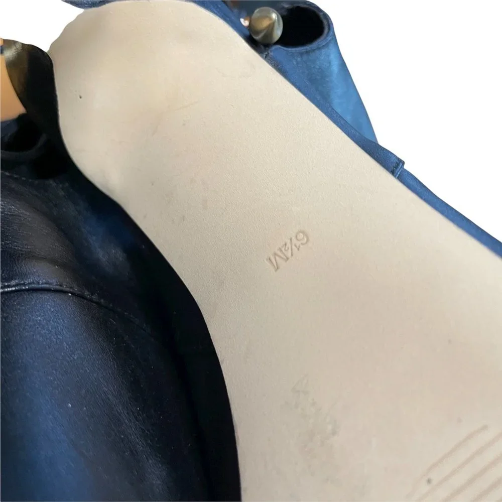 Guess Black Leather Back Lace Up Heels Size 6.5 - Picture 7 of 7